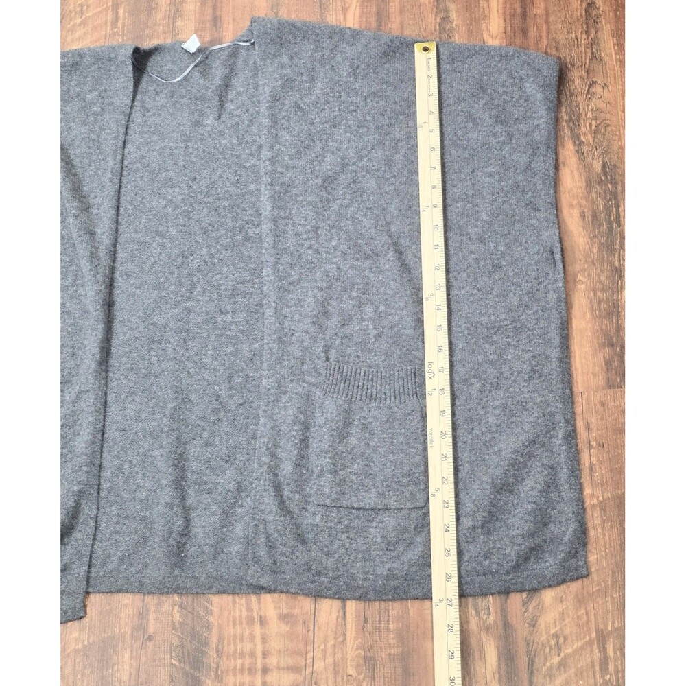 Nordstrom Women Gray Cashmere Poncho Cardigan Open Front Oversized Pockets - Picture 9 of 12